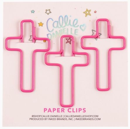 Pink Cross Paperclips