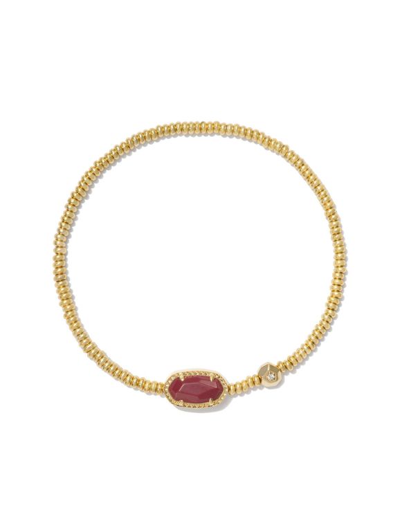 The Grayson Stretch Bracelet Gold Maroon Magnesite