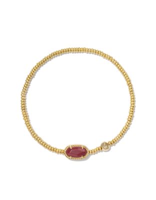 The Grayson Stretch Bracelet Gold Maroon Magnesite