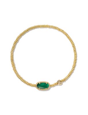 The Grayson Stretch Bracelet Gold Emerald Illusion