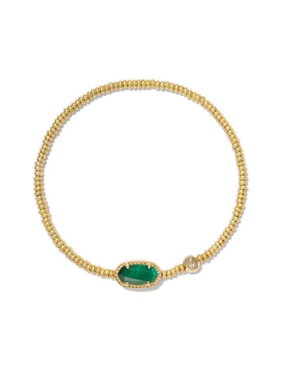 The Grayson Stretch Bracelet Gold Emerald Illusion