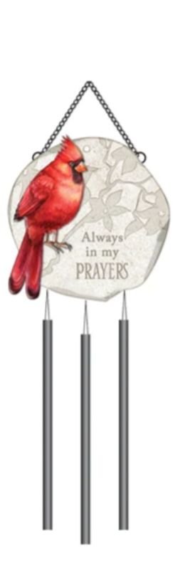 Always In My Prayers Cardinal Windchime