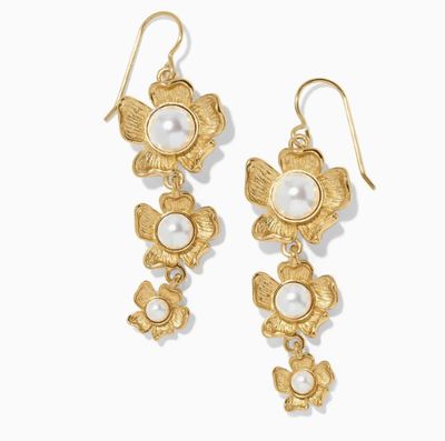 Everbloom Pearl Gold Drop Earrings