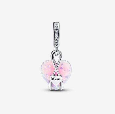 Mum Opalescent Heart Dangle Charm