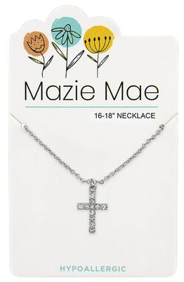 Mazie Mae Girls Necklace | Silver CZ Cross