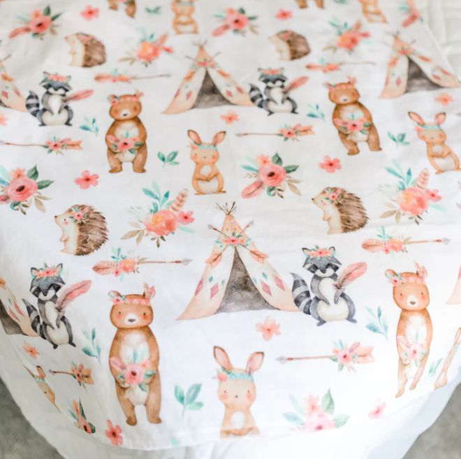 Woodland Tribe Pink Blanket 30x40