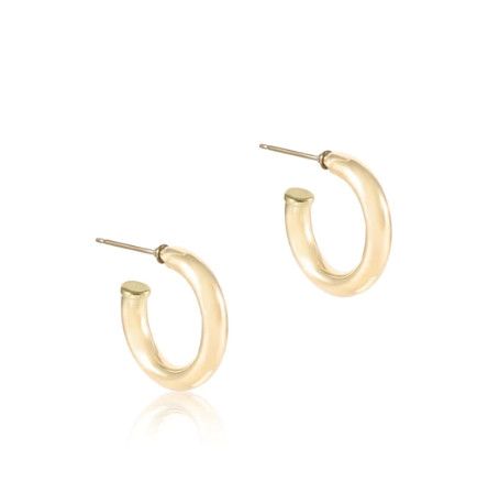 Round Gold  0.5&quot; Post Hoop 4mm Smooth