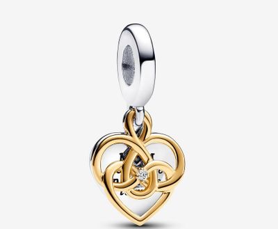 PANDORA™  Lab-Grown Diamond &quot;You Are So Precious to Me&quot; Mom Double Dangle Charm