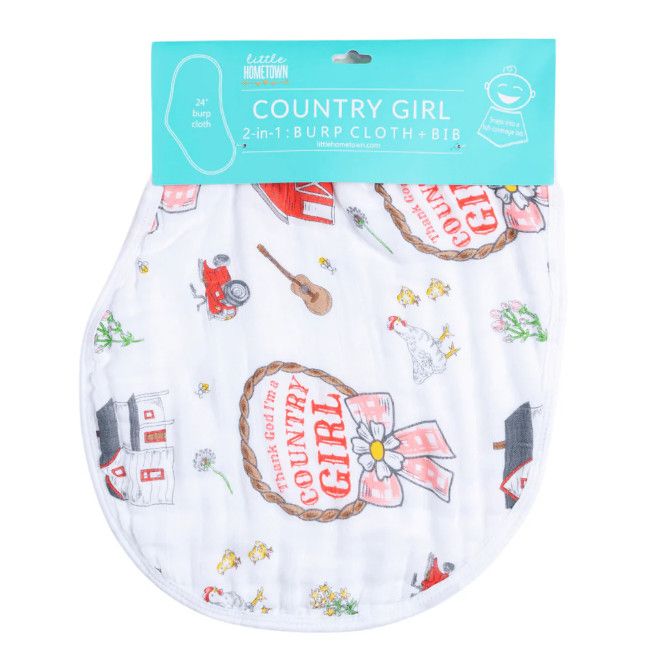 Country Girl Burp &amp; Bib Cloth