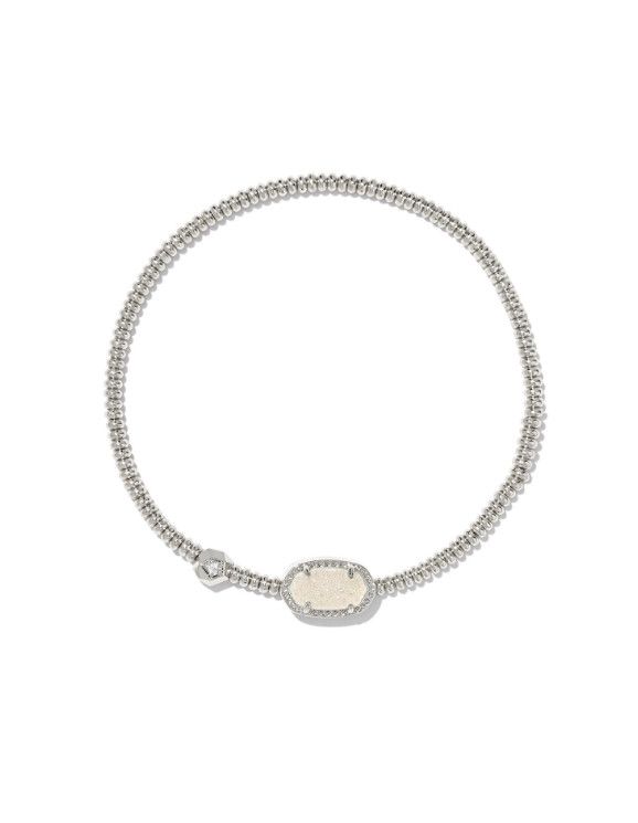 The Grayson Stretch Bracelet Silver Iridescent Drusy