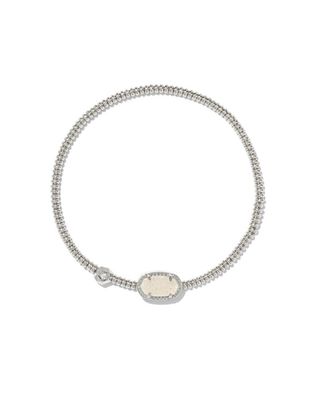 The Grayson Stretch Bracelet Silver Iridescent Drusy