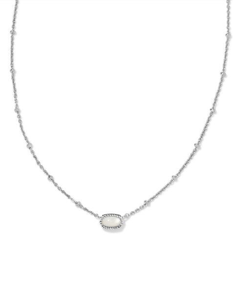 The Mini Elisa Pendant Silver Ivory Mother of Pearl
