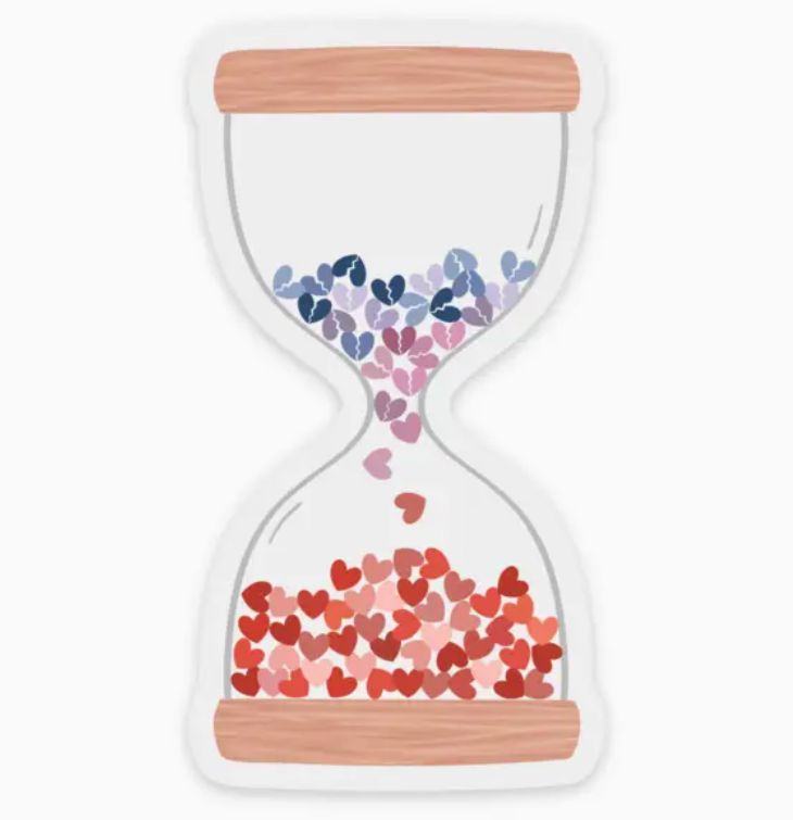 Clear Love Hourglass Sticker