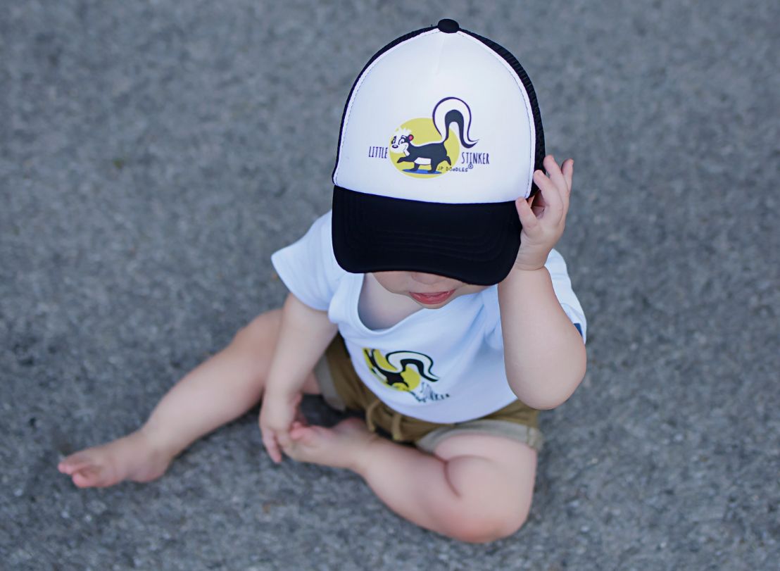 Little Stinker Baby Trucker Hat 4-12M