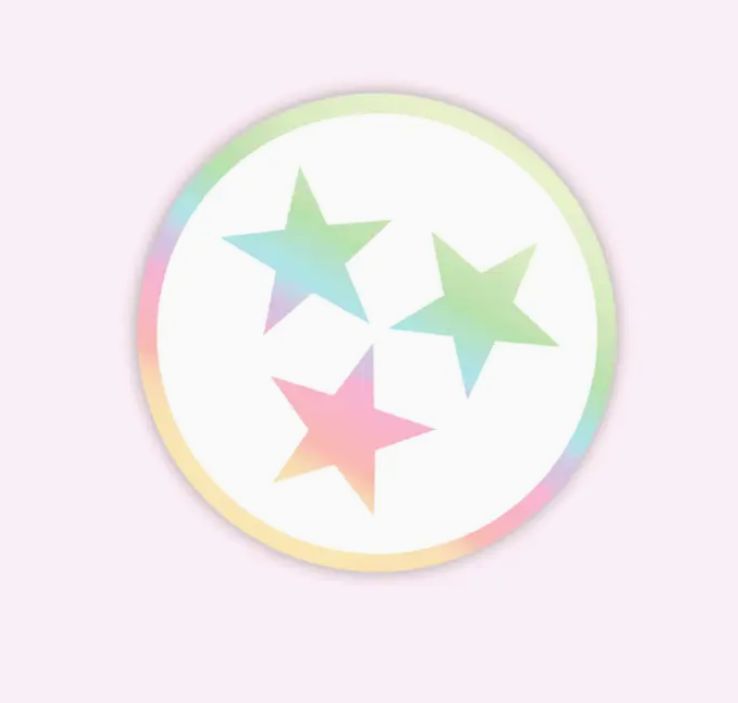 Holographic Tri-Star Tennessee Sticker