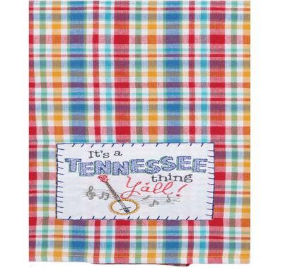 Tennessee Thing Striped Applique Kitchen Towel