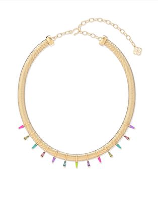 The Kelsey Gold Statement Necklace in Multi Mix