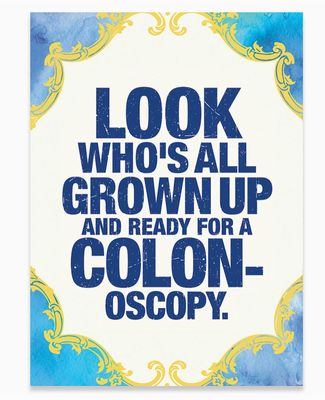 Grown Up Colonoscopy Birthday Card