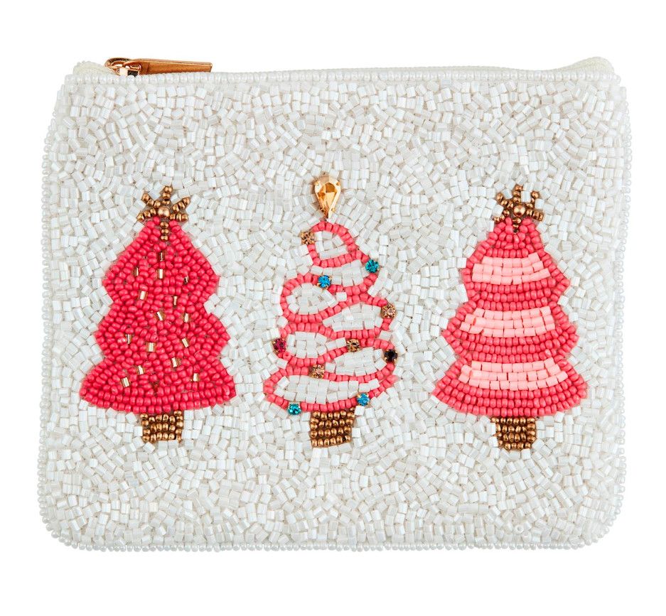 Holiday Beaded Pouch Trees