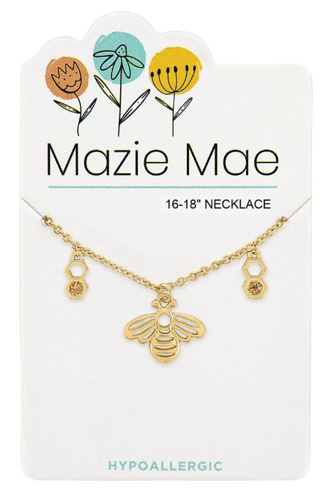 Mazie Mae Girls Necklace Gold Bee
