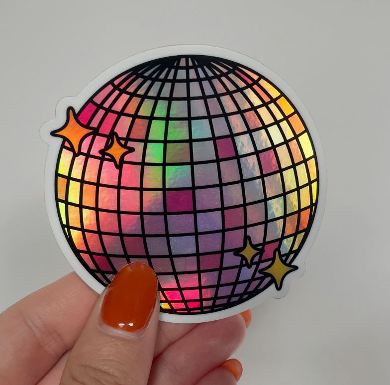 Holographic Disco Ball Sticker