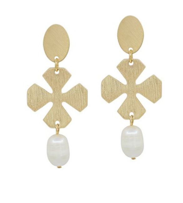The Penn Gold Pearl Drop Earrings