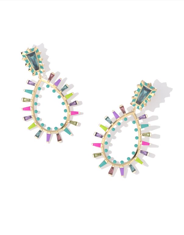 The Kelsey Gold Statement Earring in Multi Mix
