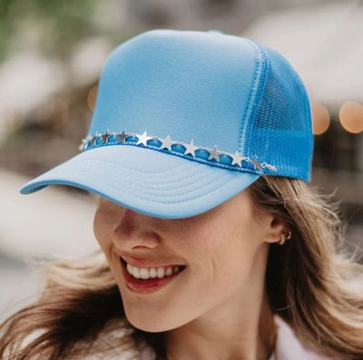 Silver Stars Hat Chain