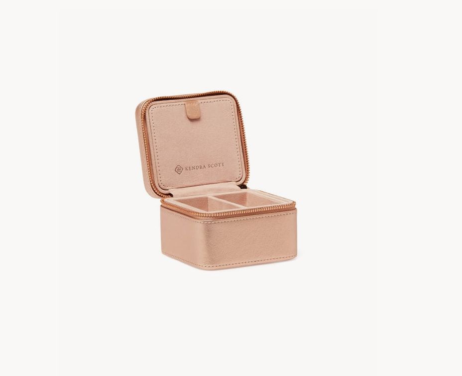 Rose Gold Zip Jewelry Case Small