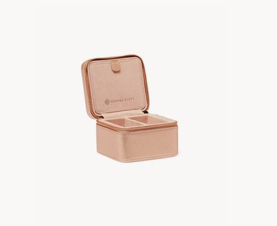 Rose Gold Zip Jewelry Case Small