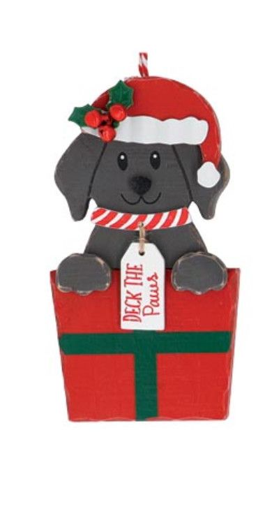 Deck the Paws Wood Ornament
