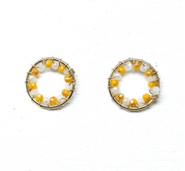 The Poppy Orange White Earrings