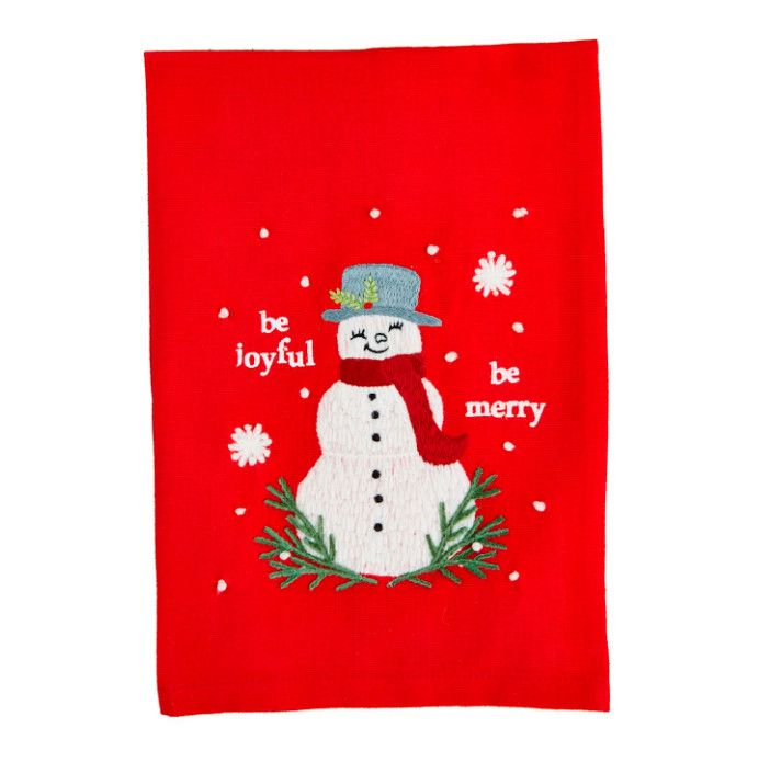 Snowman Embroidered Towel