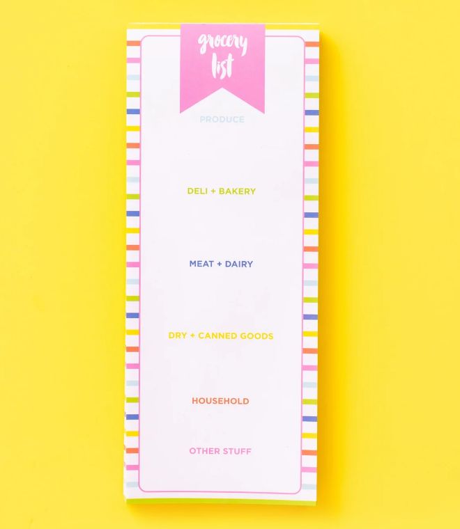Striped Grocery List Pad