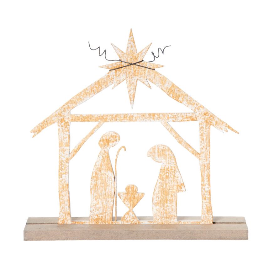 Wood Holy Family Table Decor