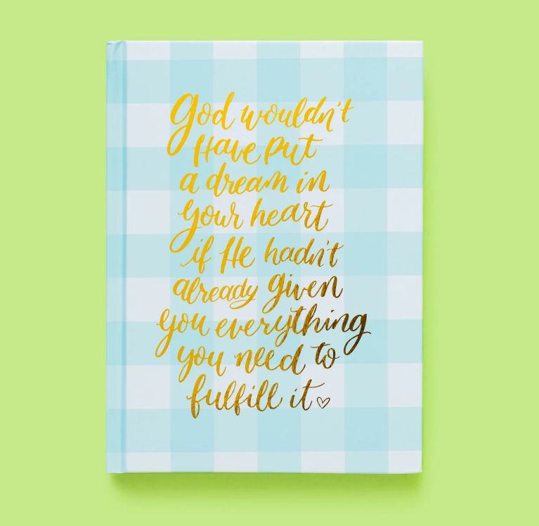 Dream In Your Heart Blue Gingham Notebook