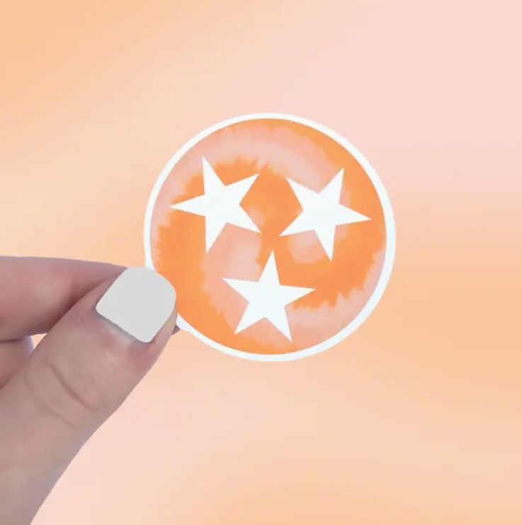 Tri-Star Tennessee Sticker Orange Tie Dye