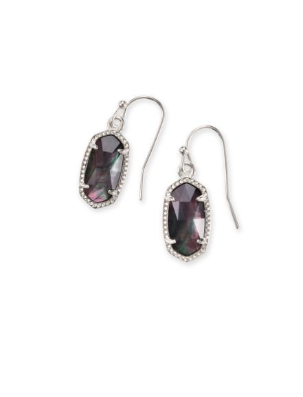 The Lee Earring Silver Black Mother of Pearl
