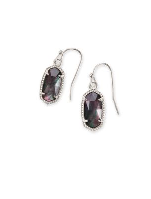 The Lee Earring Silver Black Mother of Pearl