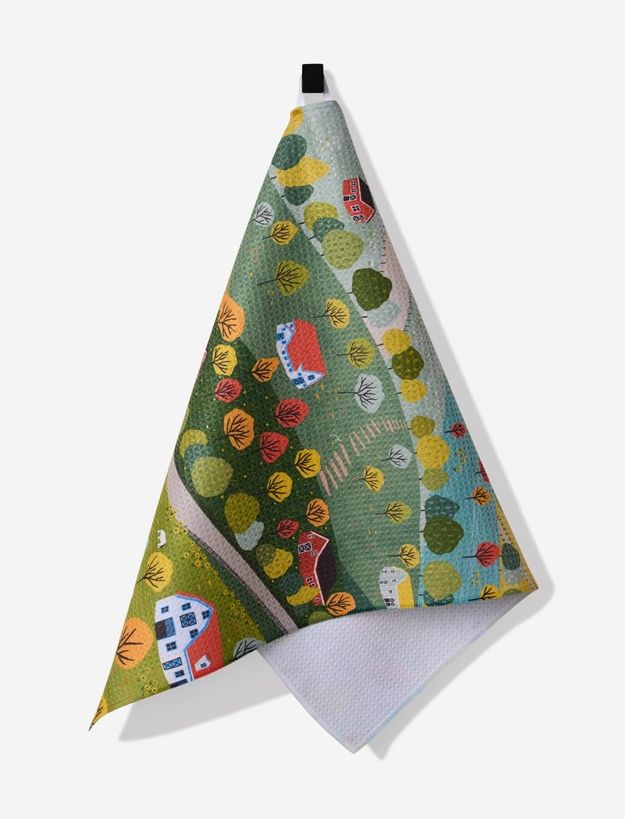 Fall Sunflower Cottage Tea Towel