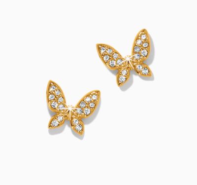 Enchanting Butterfly Post Gold Earrings