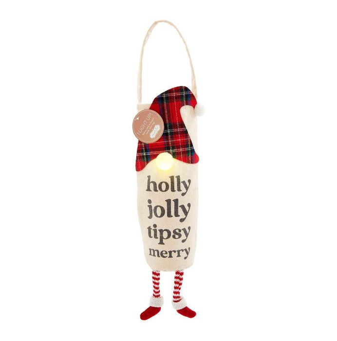 Gnome Light Up Christmas Wine Bag