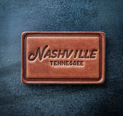 Nashville Script Leather Magnet