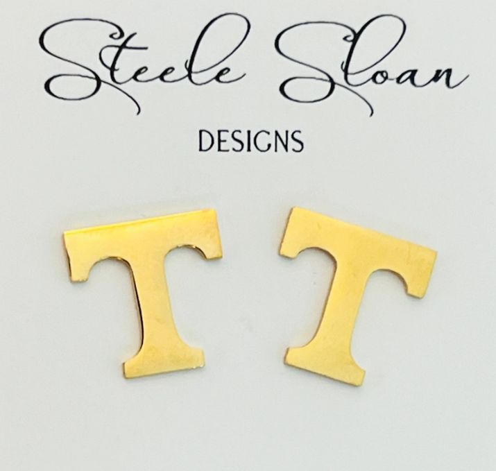 University Of Tennessee® T Gold Earrings