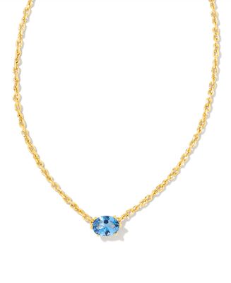 The Cailin Gold Pendant in Blue Violet Crystal