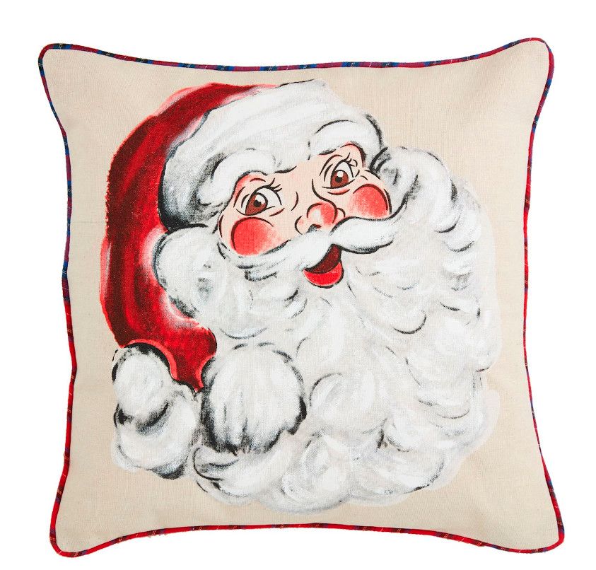 Santa Christmas Painted Pillow