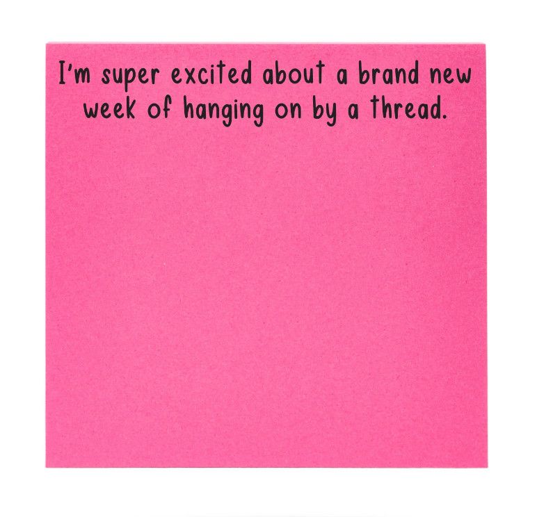 Hanging On By a Thread Post It Notes