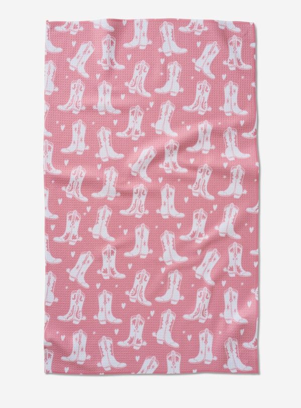 Boots On Worries Gone Tea Towel