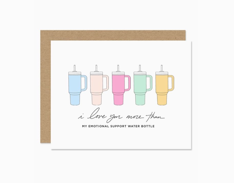 Emotional Support Water Bottle Card