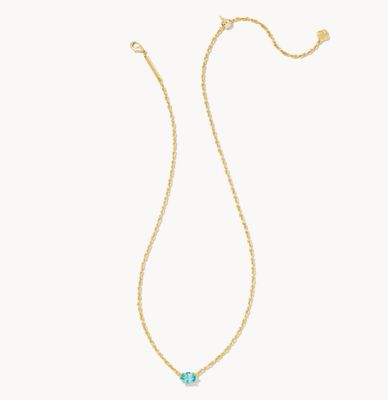 The Cailin Gold Pendant in Aqua Crystal